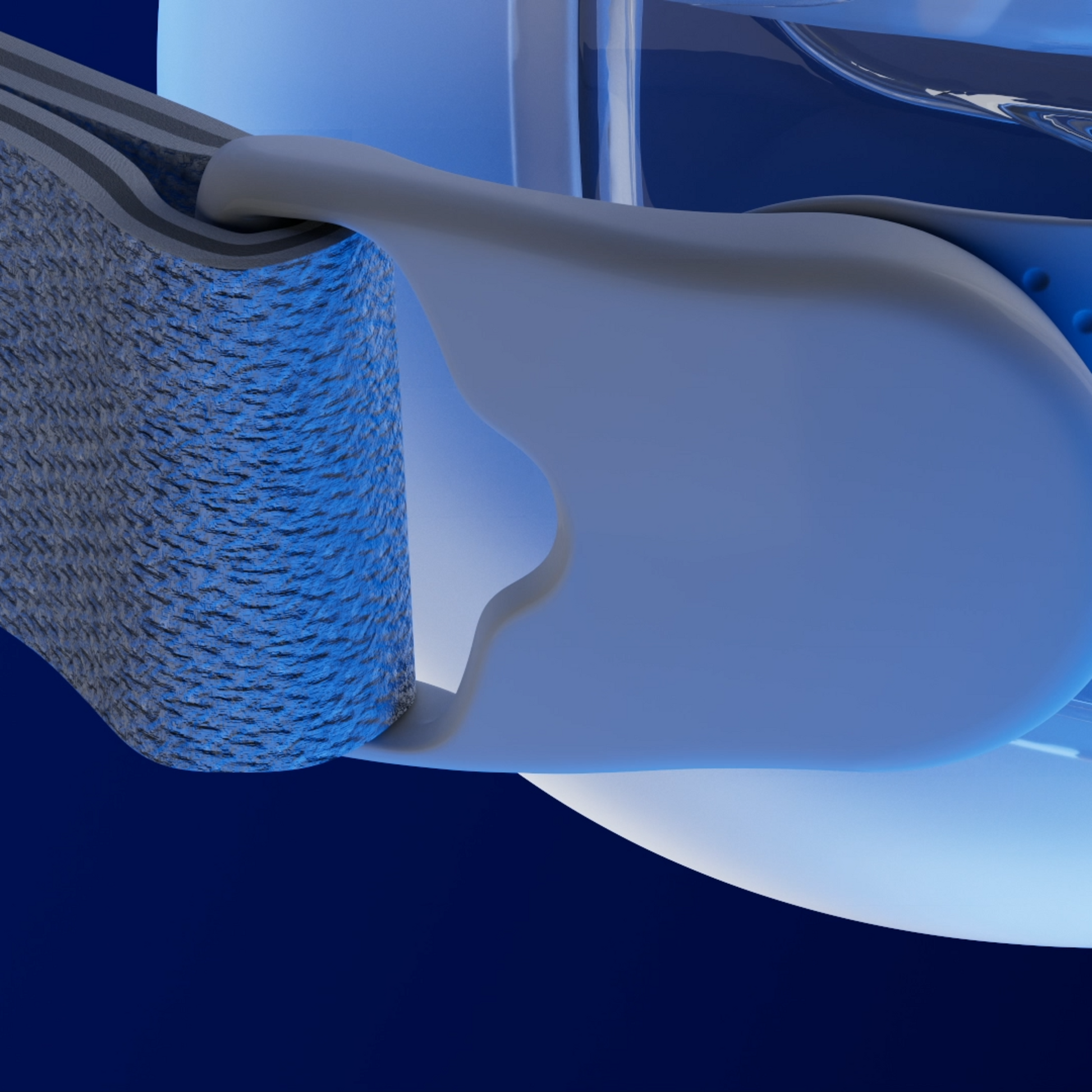 Closeup showing the magnetic clips of the AirFit X30i.