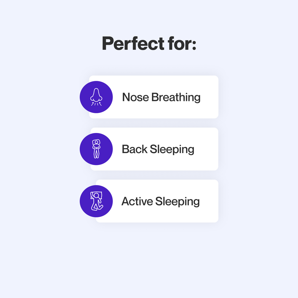 This mask is perfect for nose breathers who sleep on their back, side, or change positions often.