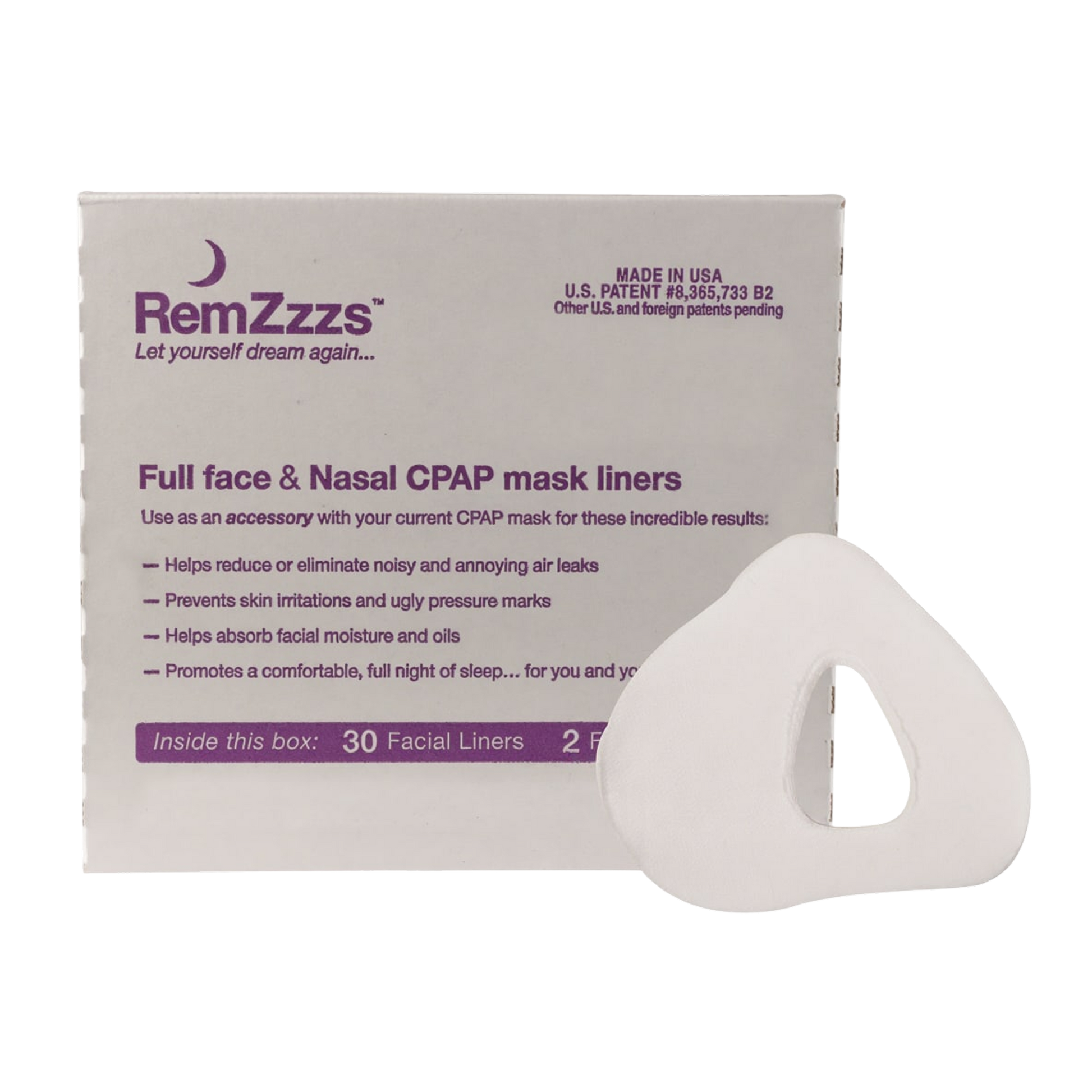 Product image for RemZzzs Padded Full Face CPAP Mask Liners (30-day Supply)