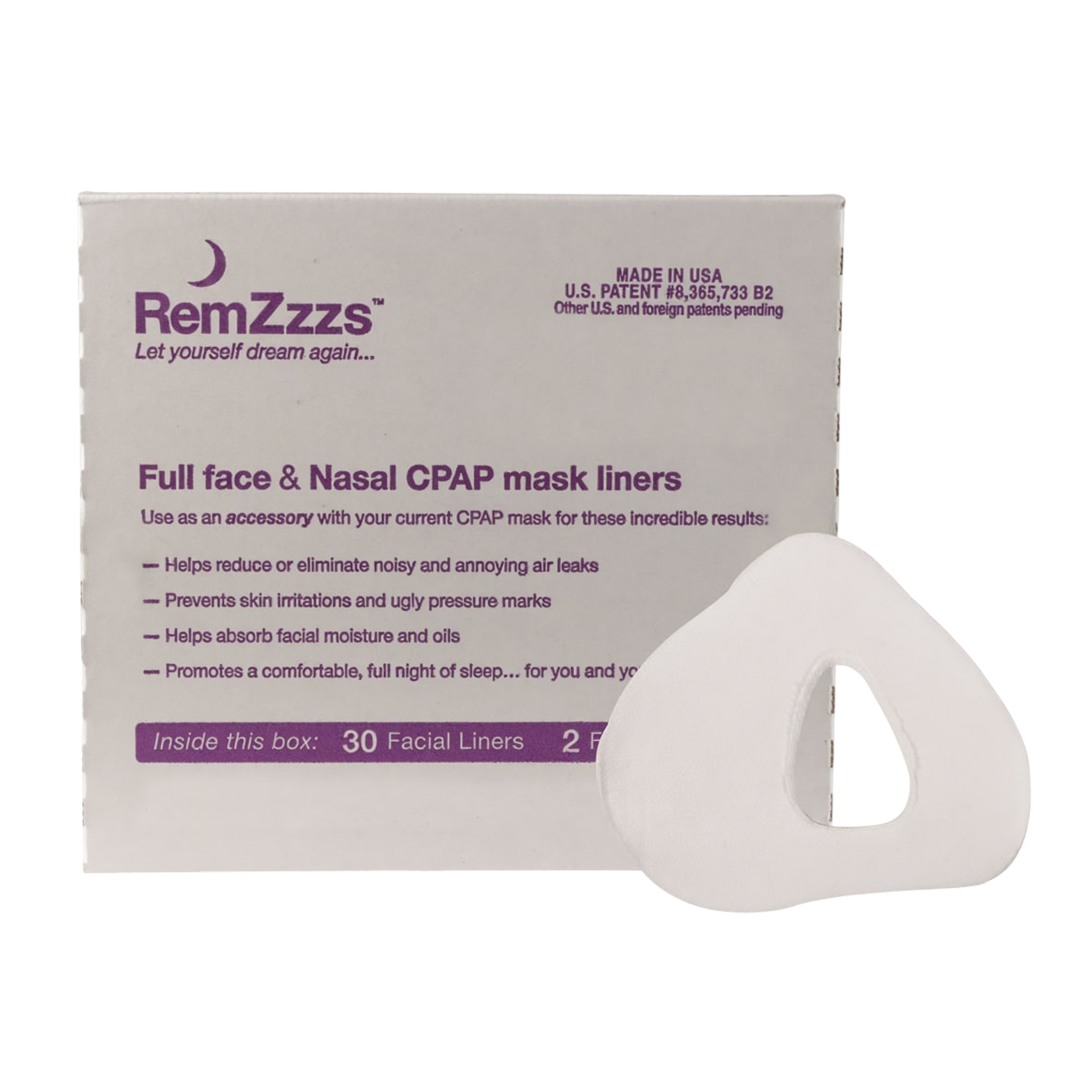 Product image for RemZzzs Padded Full Face CPAP Mask Liners (30-day Supply)