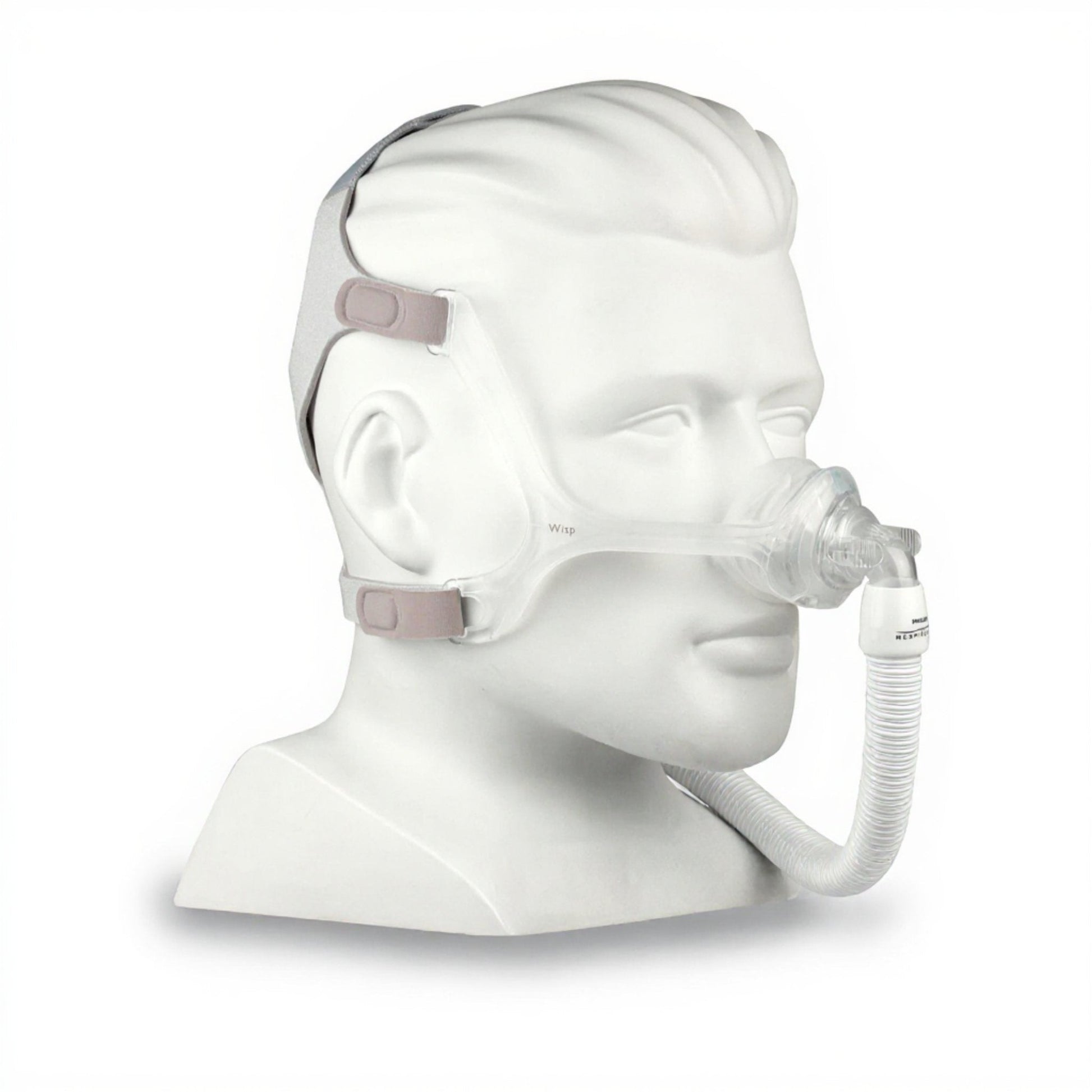 Wisp Nasal CPAP Mask - Clear Frame - Angled (On Mannequin - not included)