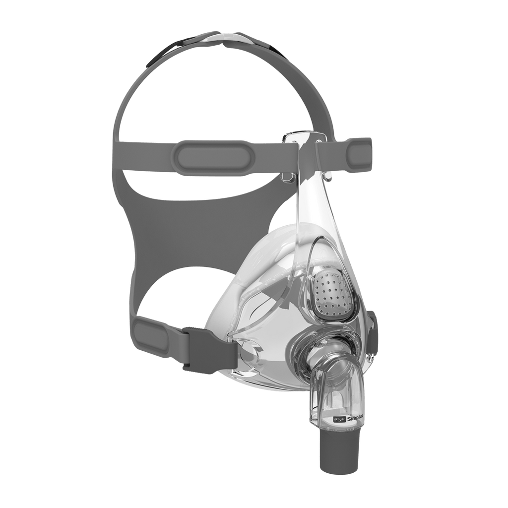 F&P simplus full face mask shown from the front, slightly angled
