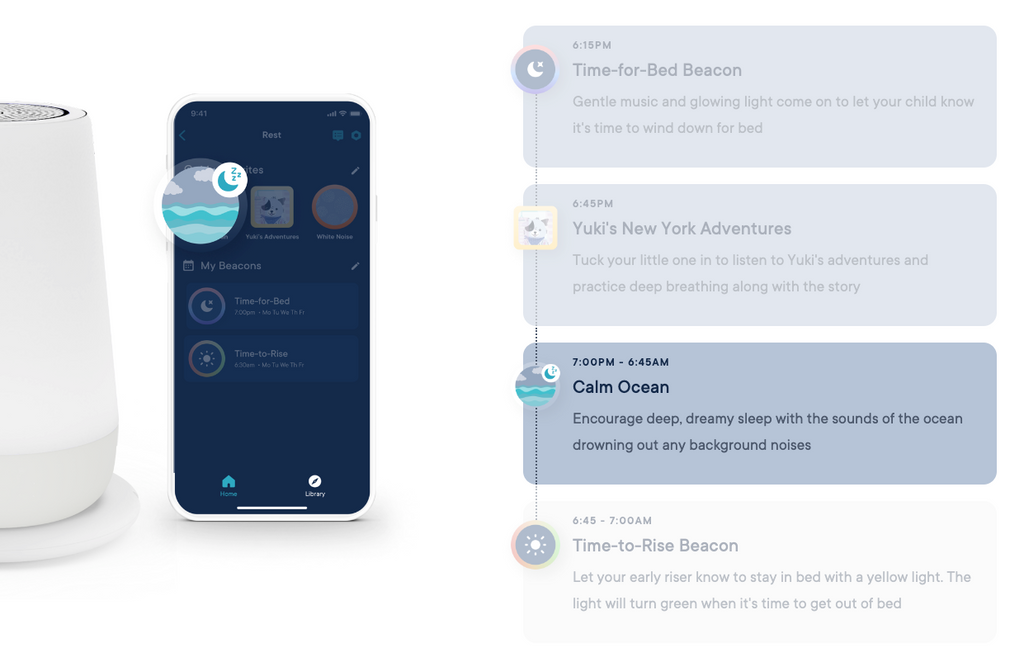 Hatch Rest+ 2nd Gen Sound Machine and Night Light with Recharging Base