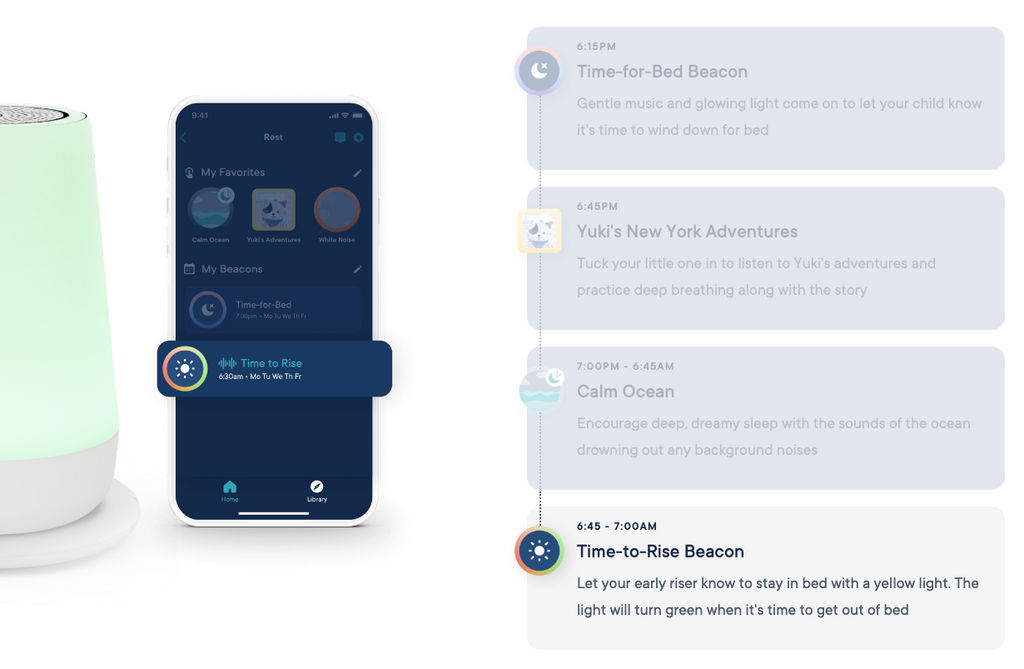 Hatch Rest+ 2nd Gen Sound Machine and Night Light with Recharging Base