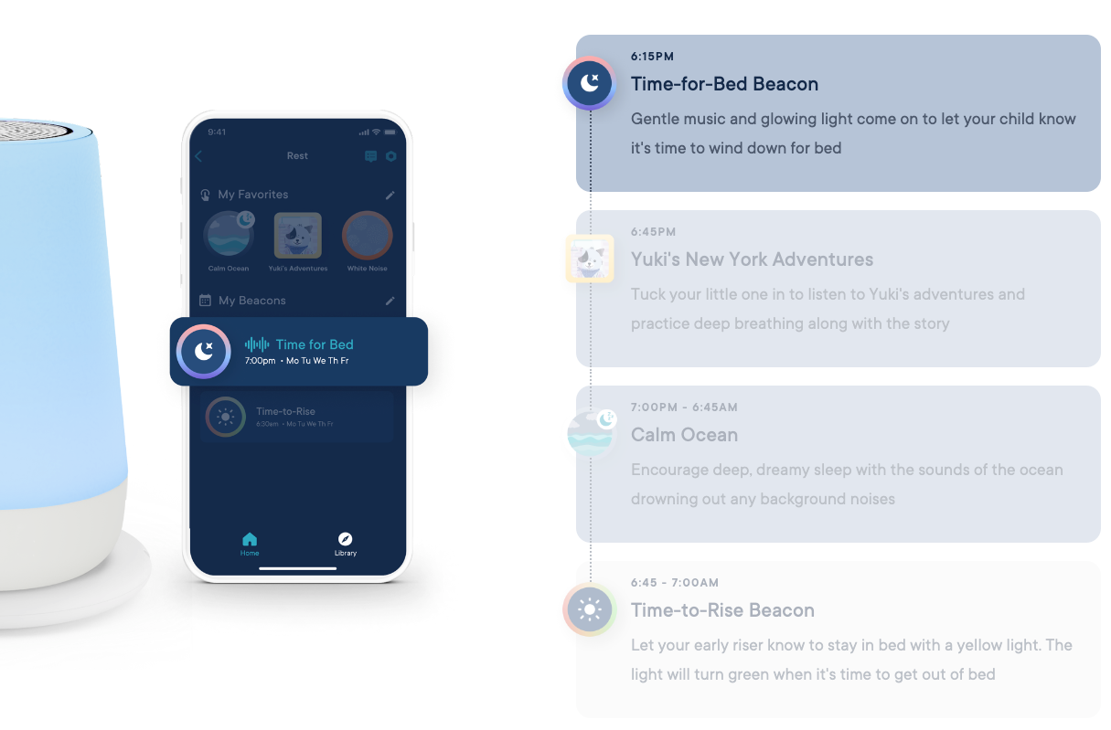 Hatch Rest+ 2nd Gen Sound Machine and Night Light with Recharging Base